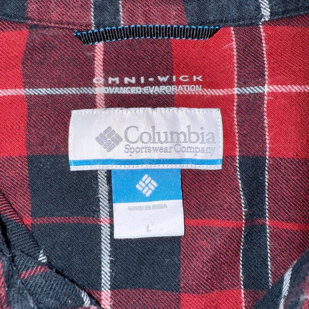 Columbia Gamecocks Red Plaid Flannel Shirt | Omni-Wick | Men’s Size - Large - Picture 4 of 13